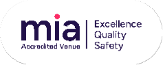 Accredited venue sticker lozenge navy@2x